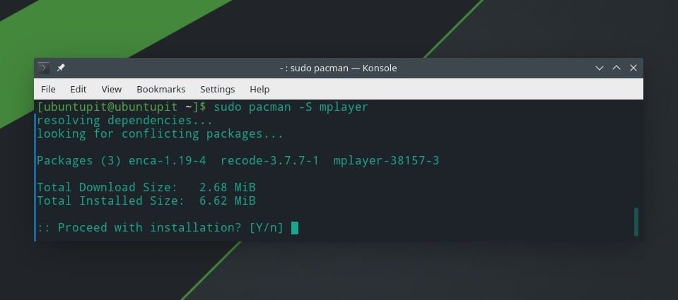 Mplayer Manjaro mp3 by command line
