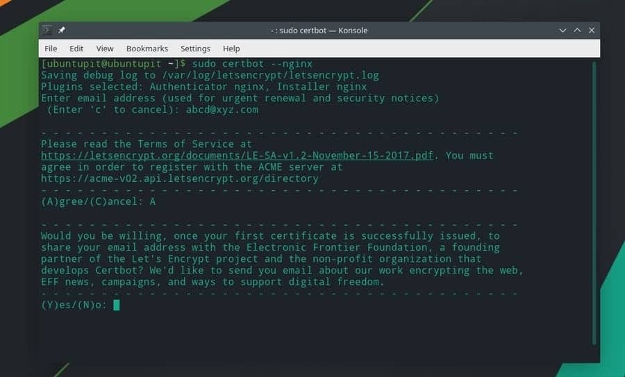 Nginx Manjaro Let’s Encrypt on Linux