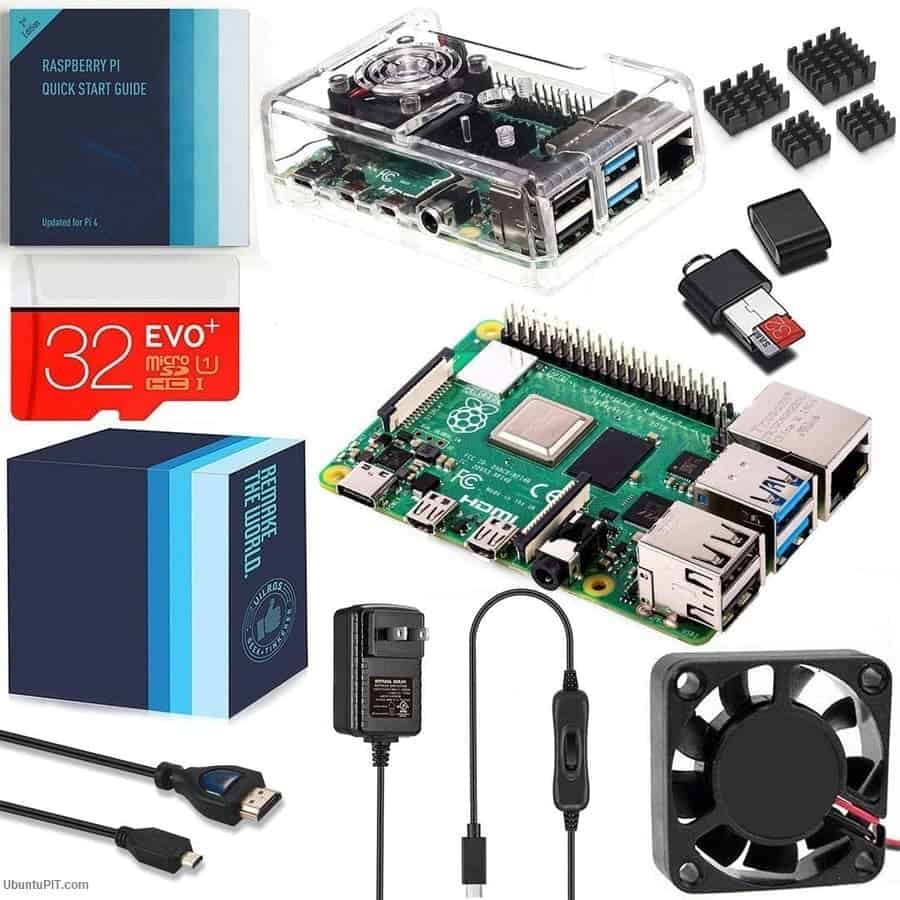 Vilros Raspberry Pi 4 Complete Kit with Clear Transparent Fan Cooled Case (4GB)