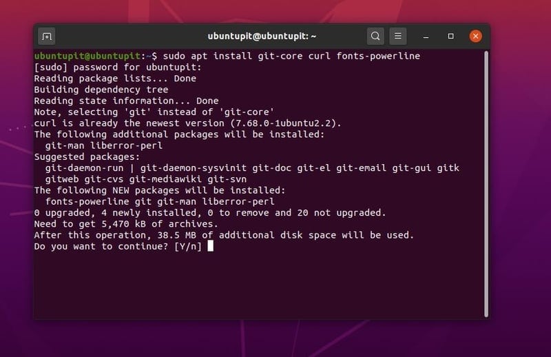 Zsh on Ubuntu apt install