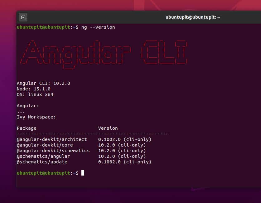 angular cli on ubuntu linux version