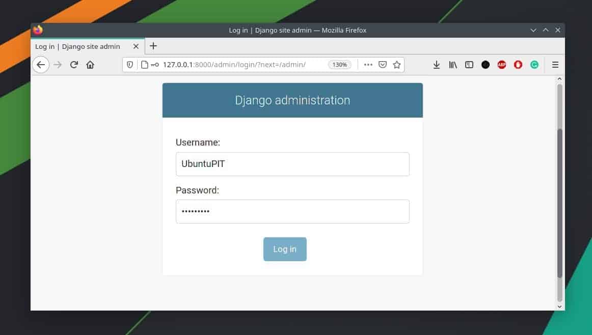 django login page on Linux