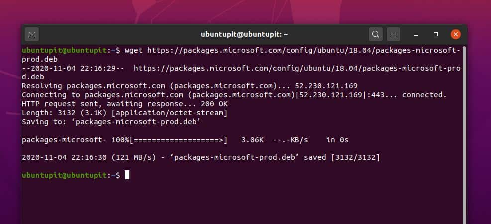 dotnet core on ubuntu download