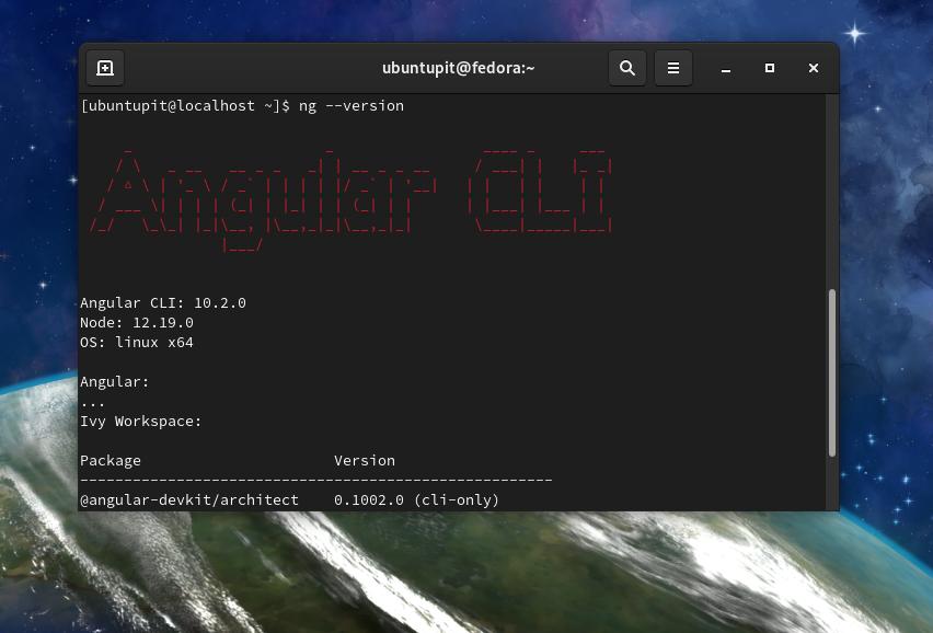 fedora linux angular cli version