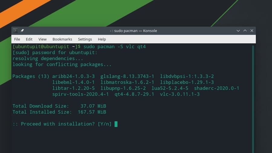 manjaro Vlc mp3 by command line