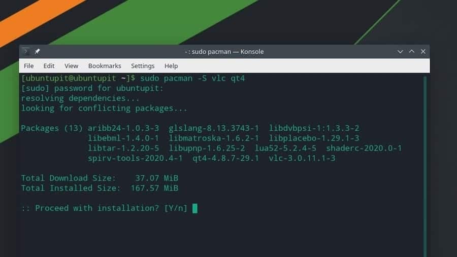 manjaro Vlc mp3 by command line