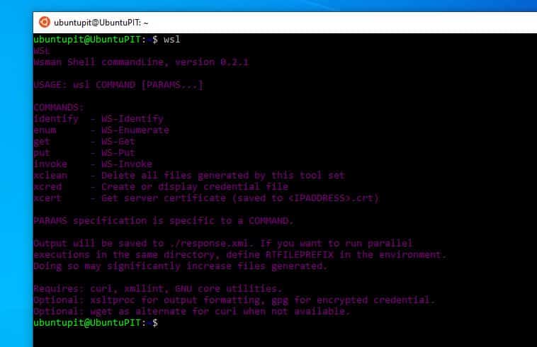 WSL command windows subsystem for Linux
