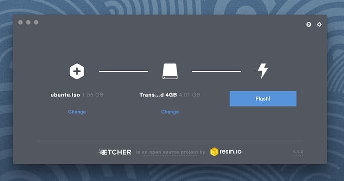 configure etcher for Linux bootable USB