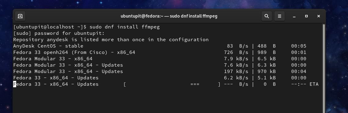 install FFmpeg on Fedora