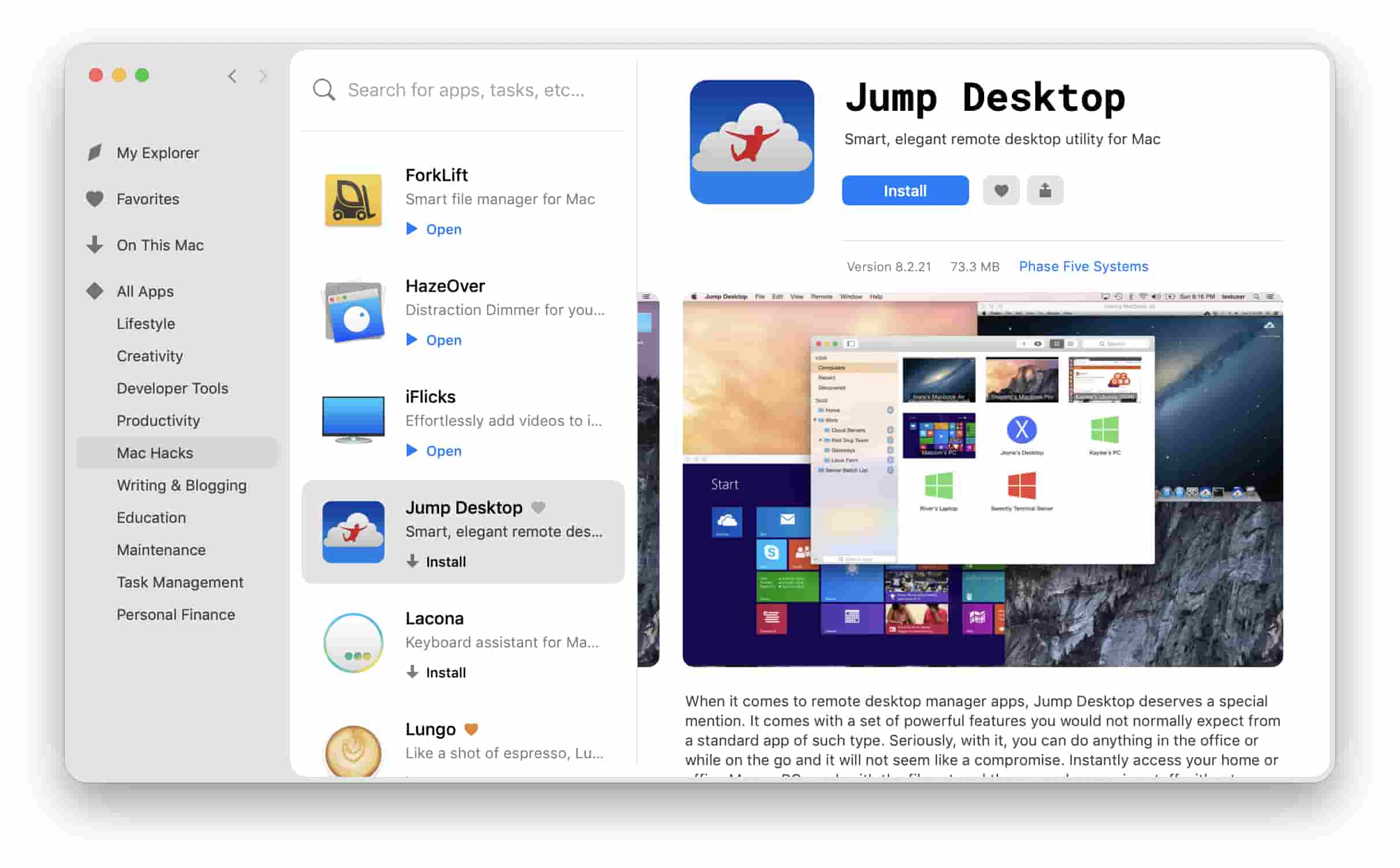 Jump Desktop mac remote desktop client