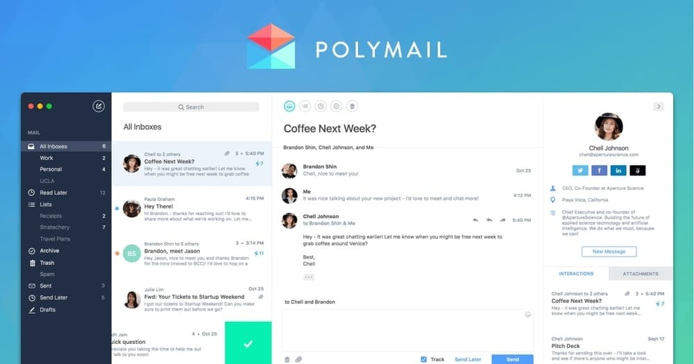 polymail, email apps for iPhone