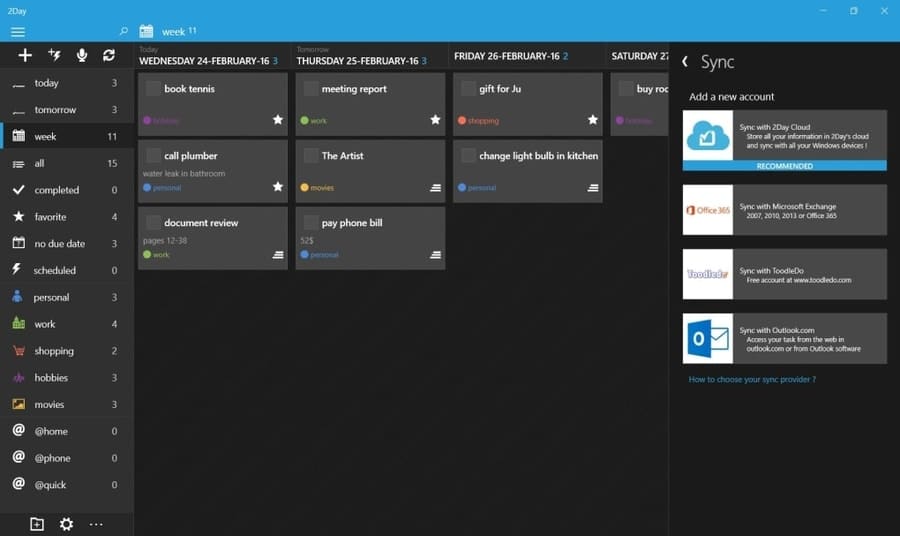 2day-to do list apps for windows
