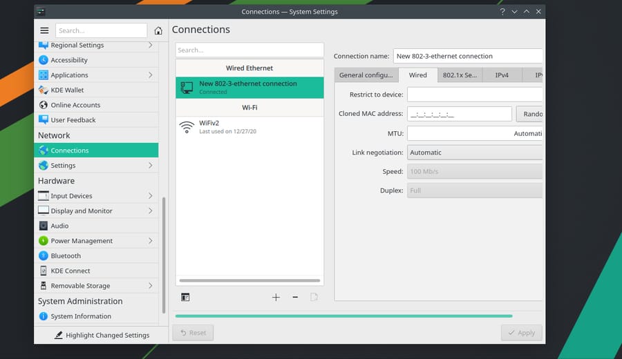 GUI on Manjaro Static Ip