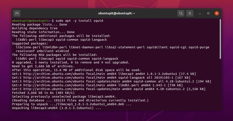 Install Squid Proxy on Ubuntu