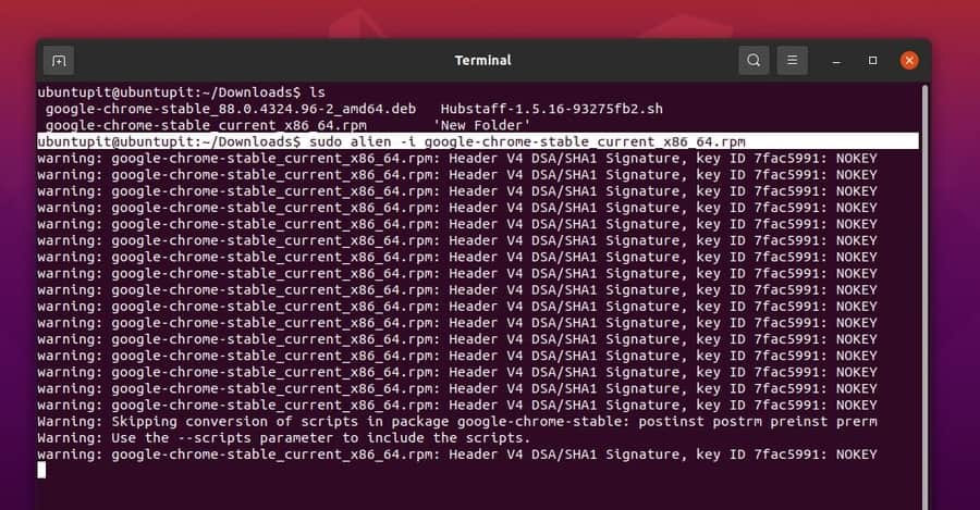 install rpm package directly on ubuntu