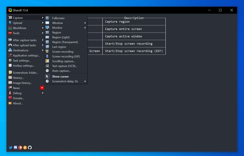 sharex - screen recording software for Windows