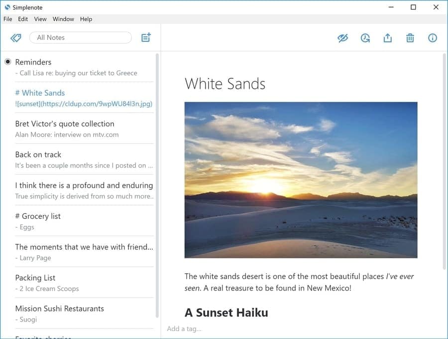 simplenote - note taking apps for Windows