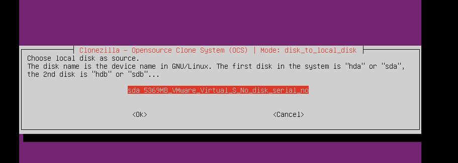 source Backup Linux Disk Using Clonezilla