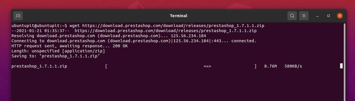 wget prestashop on Linux