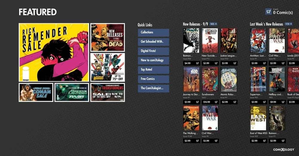 Comixology manga reader for PC