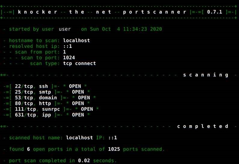 Knocker - Linux port scanners
