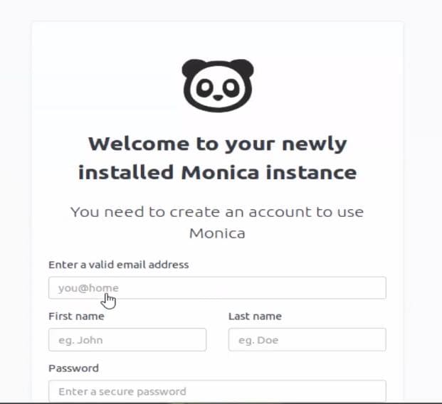 Monica Personal Relationship Management On Ubuntu on web browser