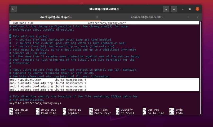 Synchronize Time with NTP in Linux configuration