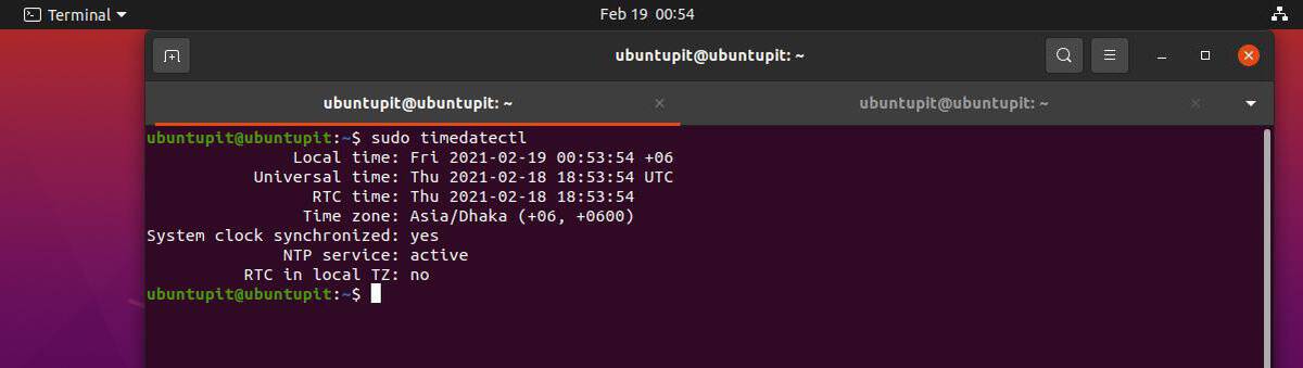 Synchronize Time with NTP in Linux see time