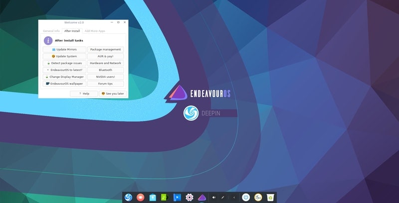 endeavouros - Arch-based Linux distros