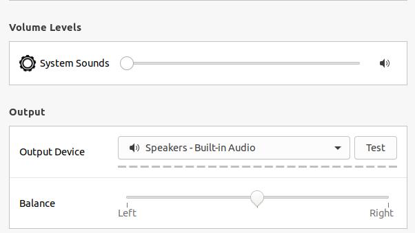 sound balance on linux