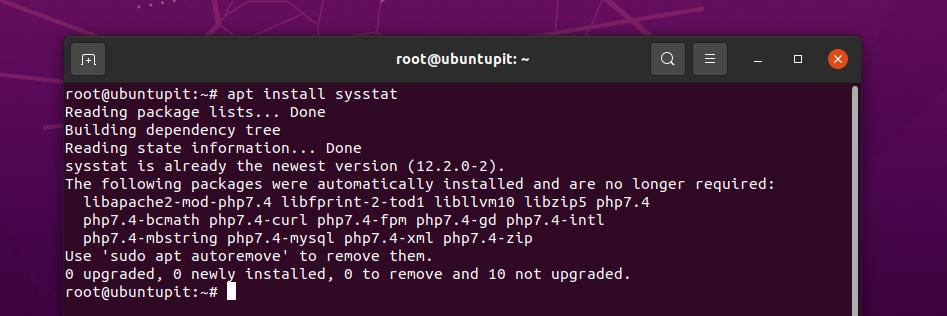 Sysstat Ubuntu APT-asennuksessa