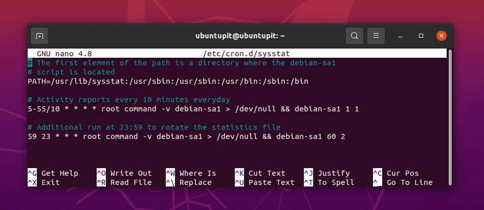 Sysstat az Ubuntu config