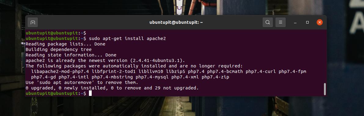 install apache2 on ubuntu