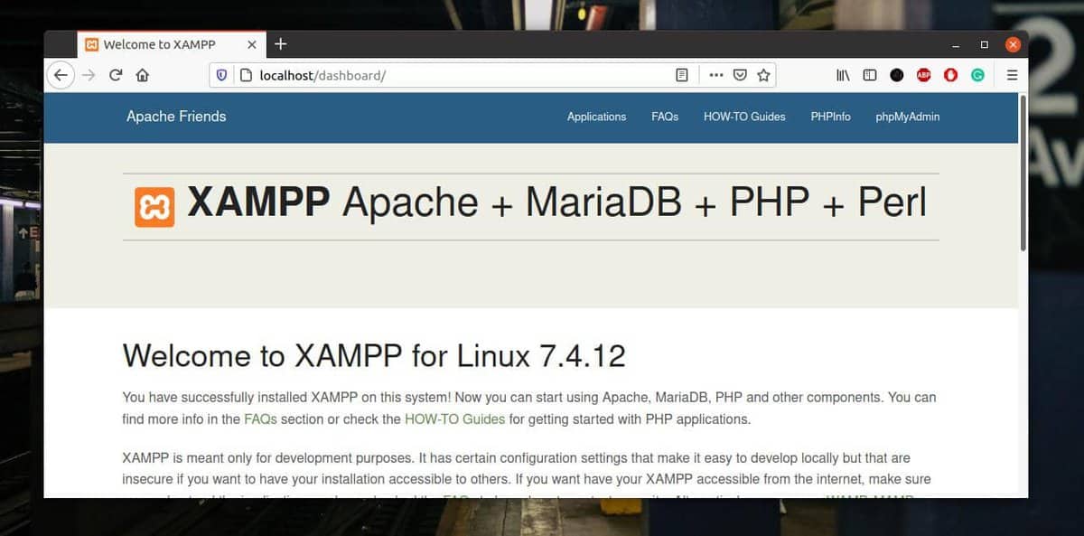 localhost dashboard xampp