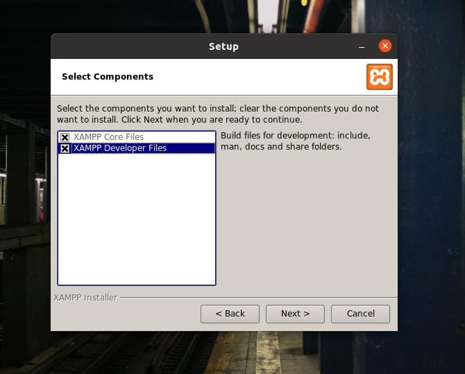 select components on xampp on ubuntu