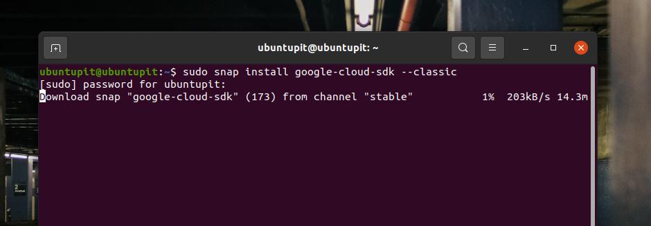 snap install google SDK on ubuntu