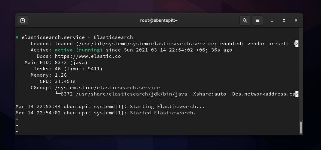 system control elasticsearch on fedora