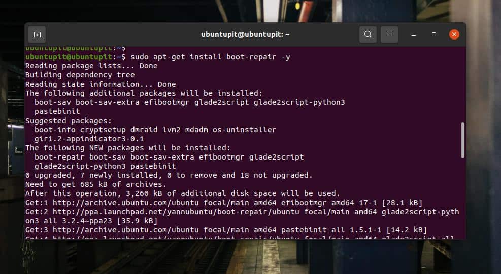 Install GRUB botloader repair