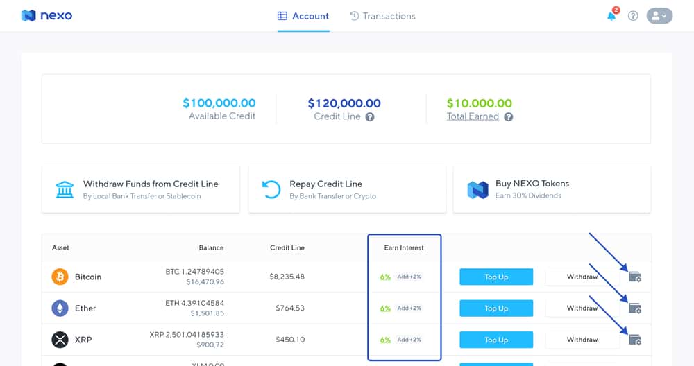 Nexo Crypto Interest Account