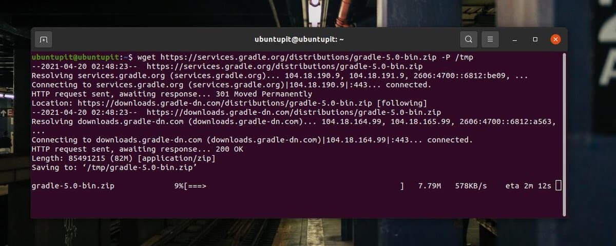 download Gradle on Ubuntu Linux