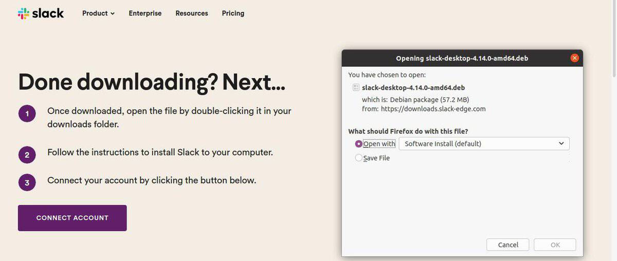 download slack on Ubuntu