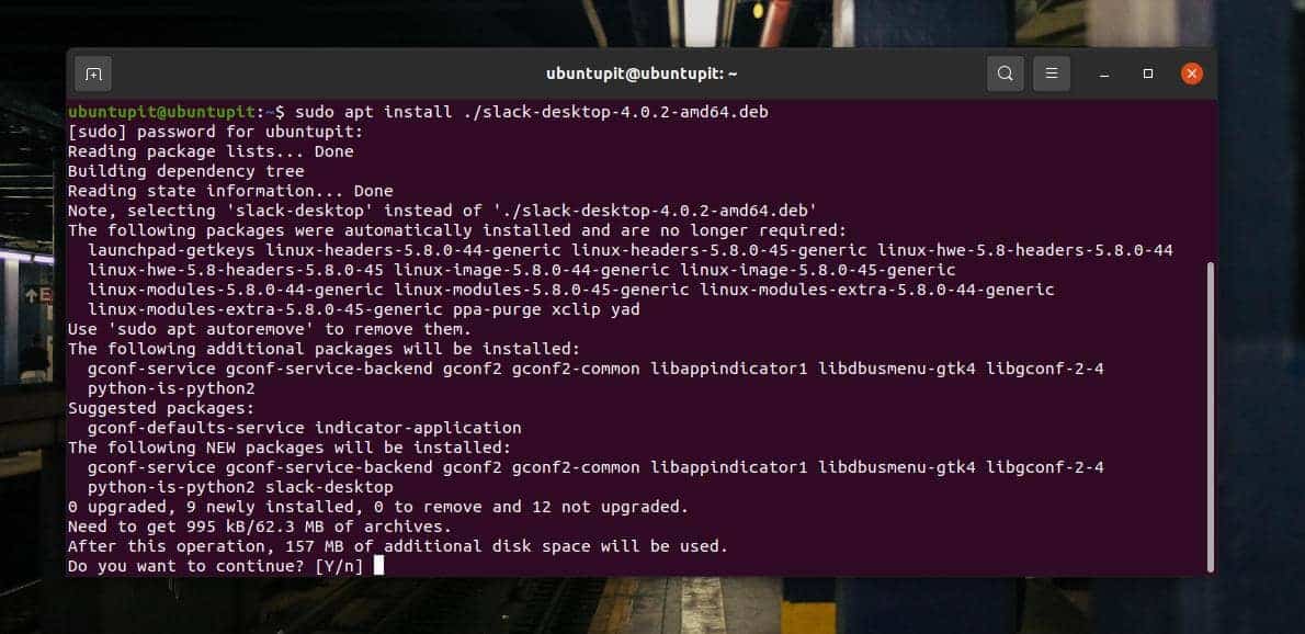 ubuntu install slack