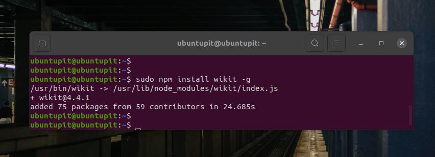 NPM Wikipedia by command line