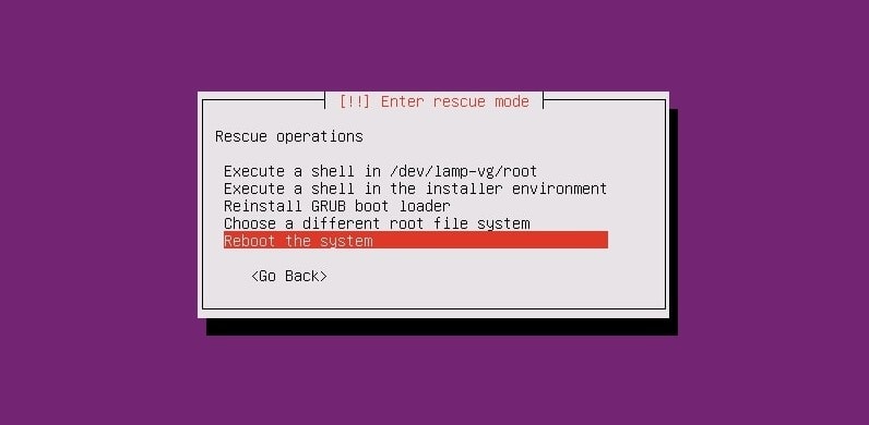 restart ubuntu on GURB