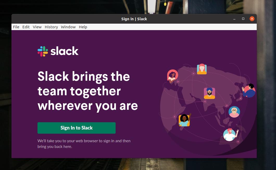 slack first openin page