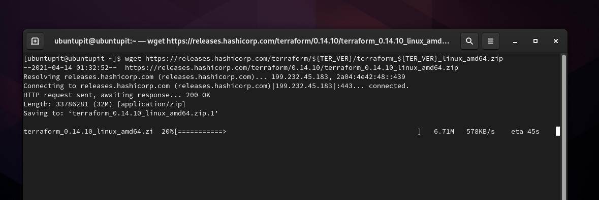 wget download terraform on Fedora