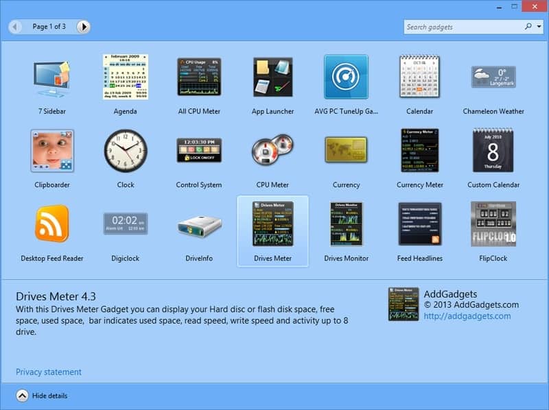 8gadgetpack - widget for Windows