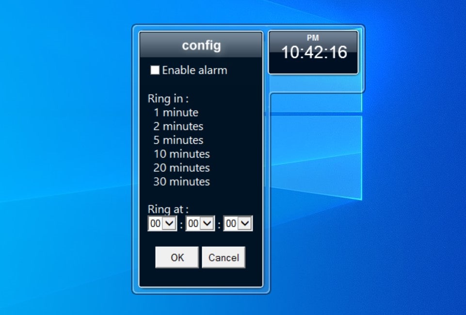 Sunorb Alarm - widget for Windows