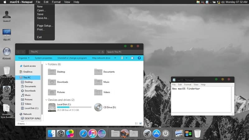 macos_dark - macOS Transformation Pack