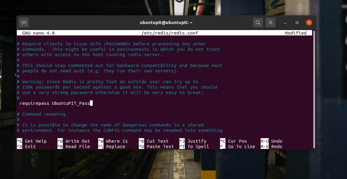 password for redis on ubuntu